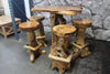 Teak Root Bar Leaner & 4 Stools - All from Teak Root