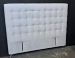 Maison Buttoned Queen Headboard - Light Grey Fabric