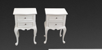 French Style Bedside Table - White Wash