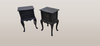 French Style Bedside Table - Black Wash