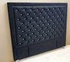 Ancona Headboard and Bed Frame - Queen Size -  BLACK Velvet WITH CRYSTAL