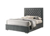 Ancona Headboard and Bed Frame - Queen Size - Dark Grey Velvet