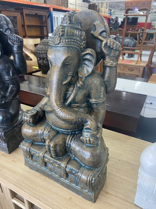 Ganesh Statue - Copper Blue Shade