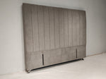 Helvia Super King Headboard - Medium Grey Fabric