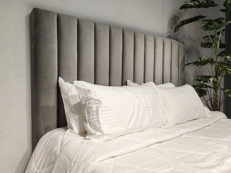 Victor Super King Headboard - Steel Grey Velvet