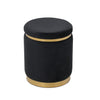 OTTOMAN WITH GOLD BASE (Black)