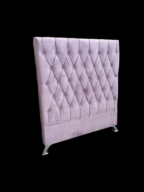 Dahlia Buttoned King Single Headboard - Violet(Lavender) Velvet