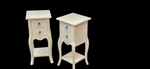 Square Bedside Table (Set) - Plantation Mindi Wood - White Wash