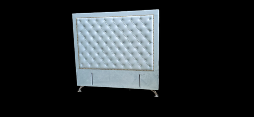 Ancona Buttoned Queen Headboard- Sky Blue Velvet