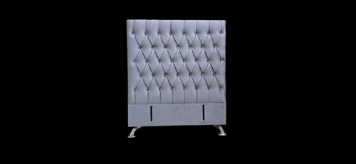 Dahlia Buttoned King Single Headboard - Dark Grey Velvet