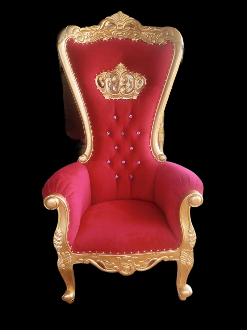 THRONE CHAIR (KING/QUEEN CHAIR) - MAHOGANY WOOD