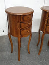 Bedside Table Round (Set) - Teak Wood