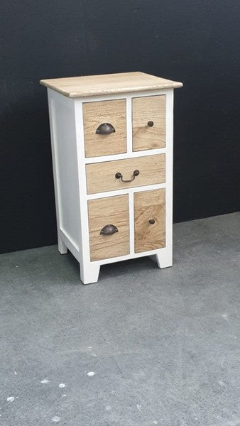 Single Bedside Table / Lamp Table - Natural White Finish